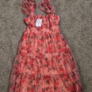 Floral Pink Kids Dress